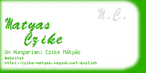 matyas czike business card