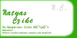 matyas czike business card